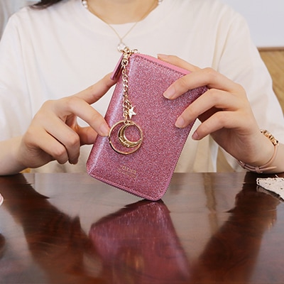 D.LAB Serendipity Twinkle Zipper Wallet - 4color (with Keyring) ファスナー財布 / 半財布 / 財布 / 星座 キーリング