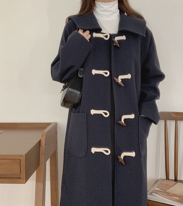 [キルティング裏地] ホットチョコ トッポッキ ウール ロングコート