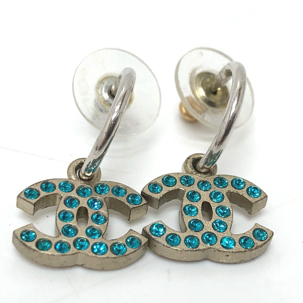 ピアス 06P ココマーク ラインストーン メタル シルバー