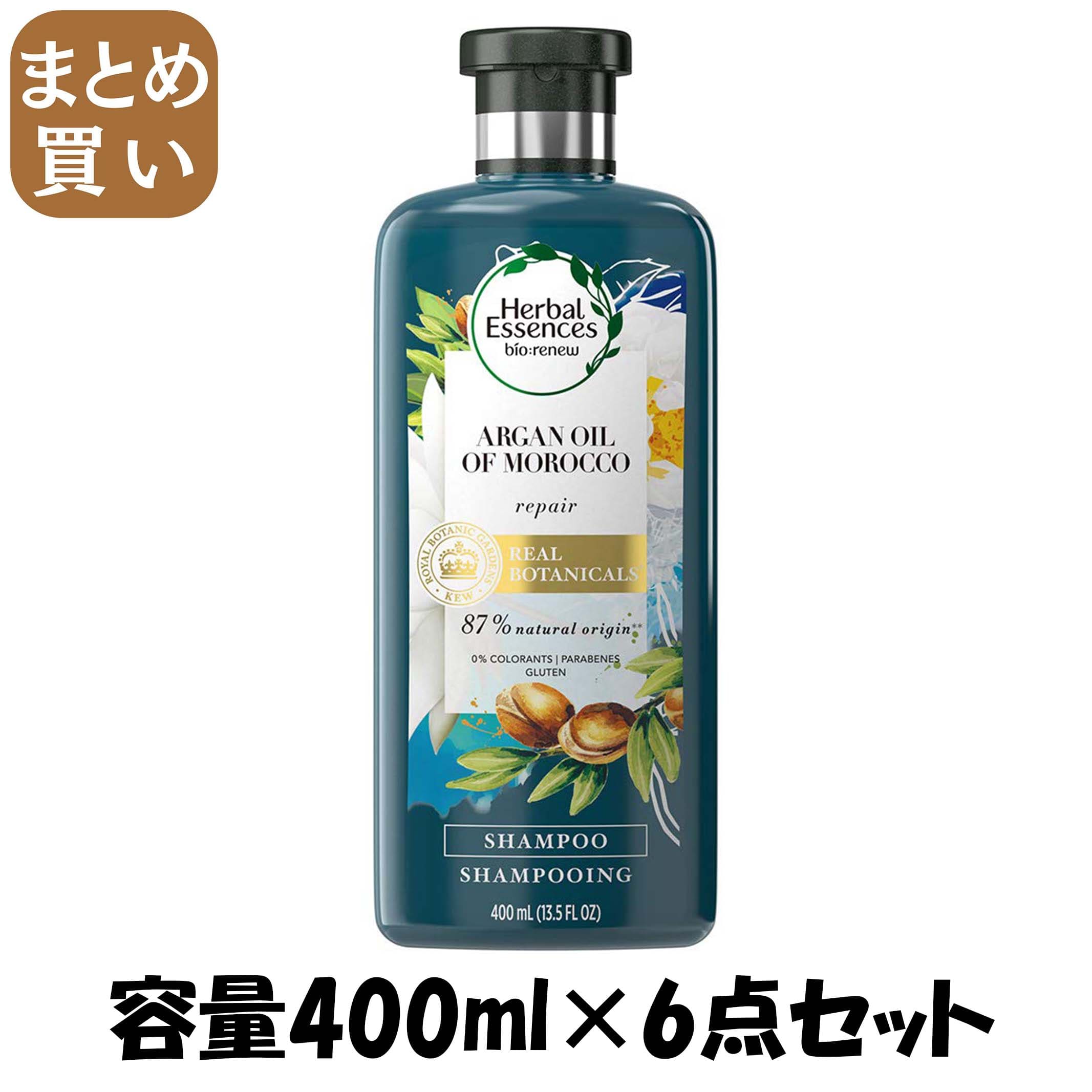 【まとめ買い】ハーバルエッセンスビオリニュー　モロッカンオイル　シャンプー 容量400ML×6点セット Ｐ＆Ｇ シャンプー