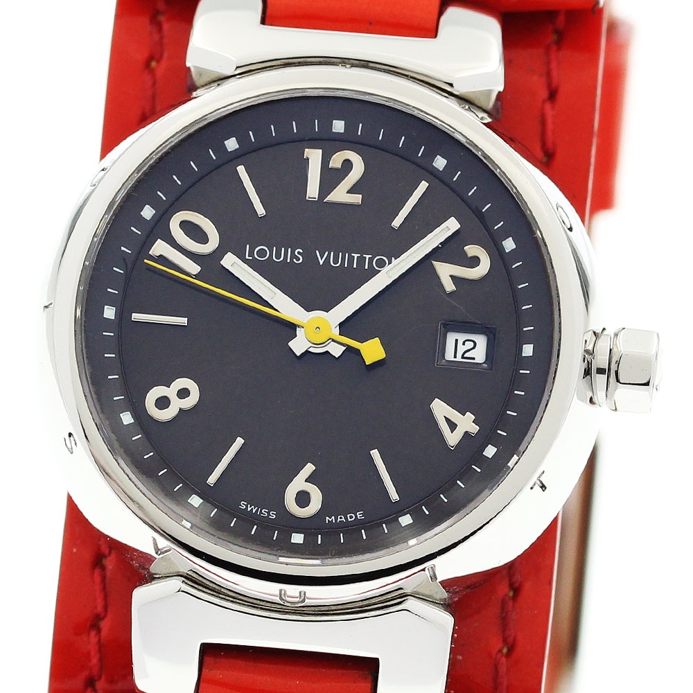ルイ・ヴィトン LOUIS VUITTON Q1211 タンブール デイト クォーツ レディース 良品 _911149【中古】