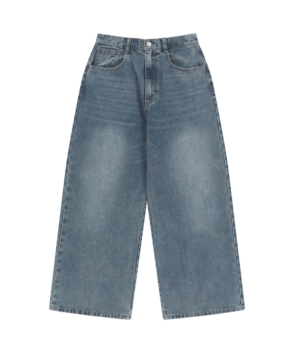 【COYSEIO】 W STITCH DENIM PANTS : BLUE