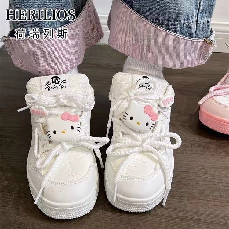 ハローキティ　厚底　レディース　スニーカー　ピンク紐　23.5 新品 ハロー キティ スニーカー 23 5cm ZARA コラボ｜Yahoo