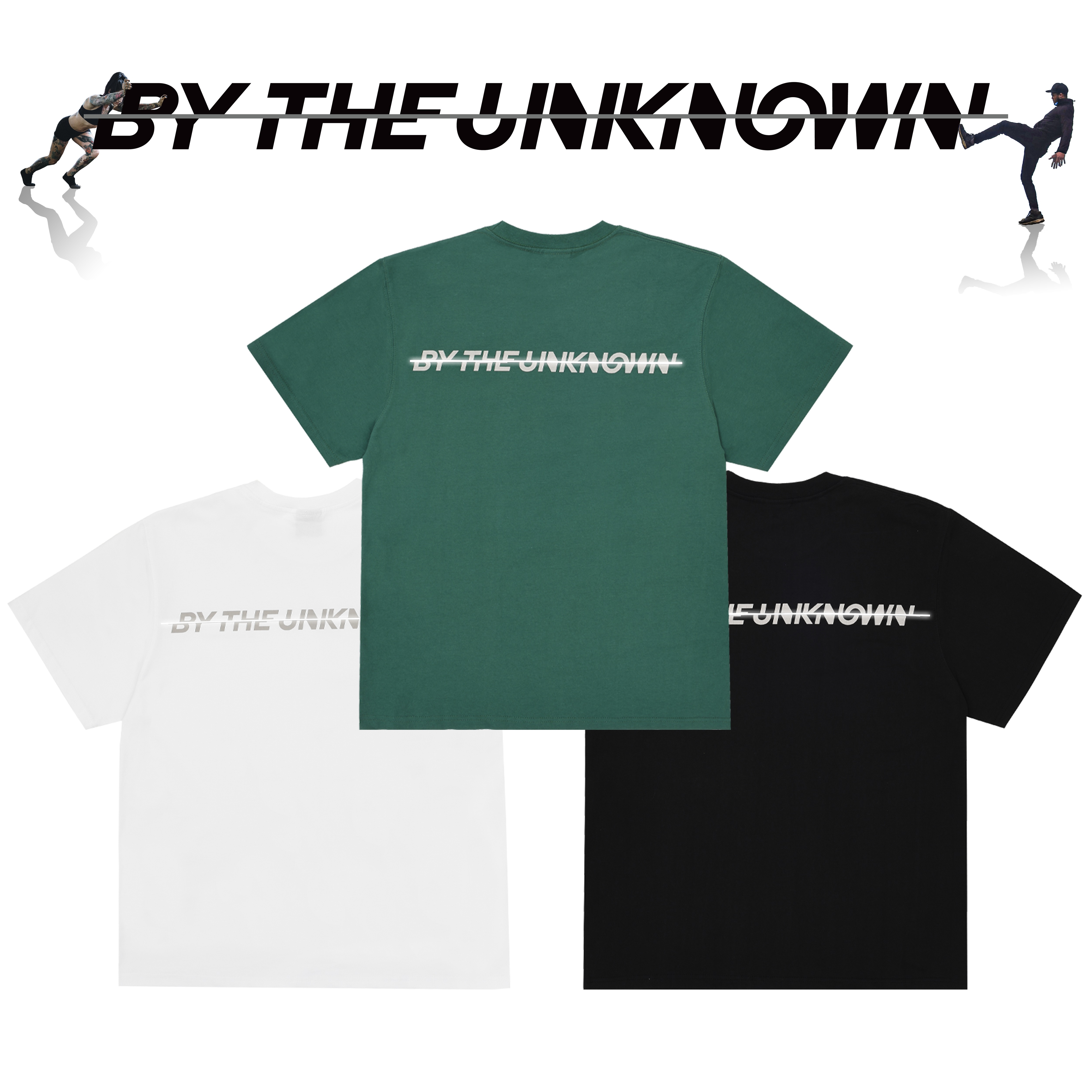 [BTU] ライン スコッチ ロゴ オーバーフィット 半袖 Tシャツ (3色)