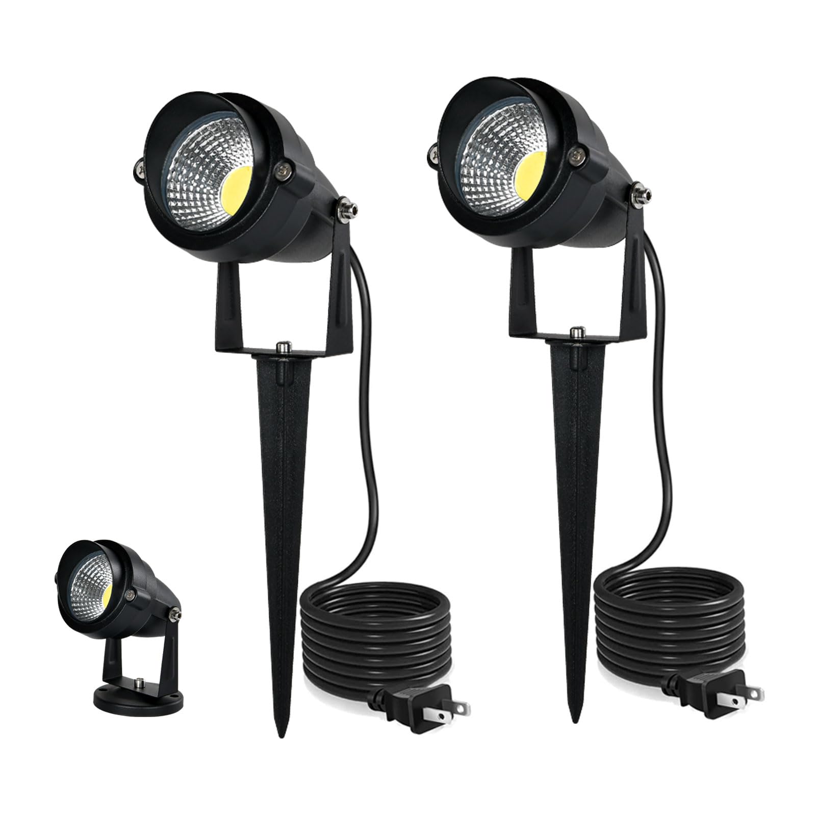 LED ガーデンライト 昼光色 6000K 10W 屋外用ライト 1180ルーメン ガーデンスポットライト IP66防水庭園灯 上下左右に回転可能 芝生ライト 風景ライト地中埋込型