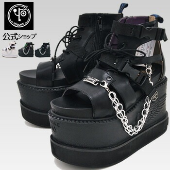 【公式SHOP特典キズ補修液付】 ヨースケ 厚底 ブーツサンダル レディース チェーン付き 歩きやすい 11cm厚底ソール