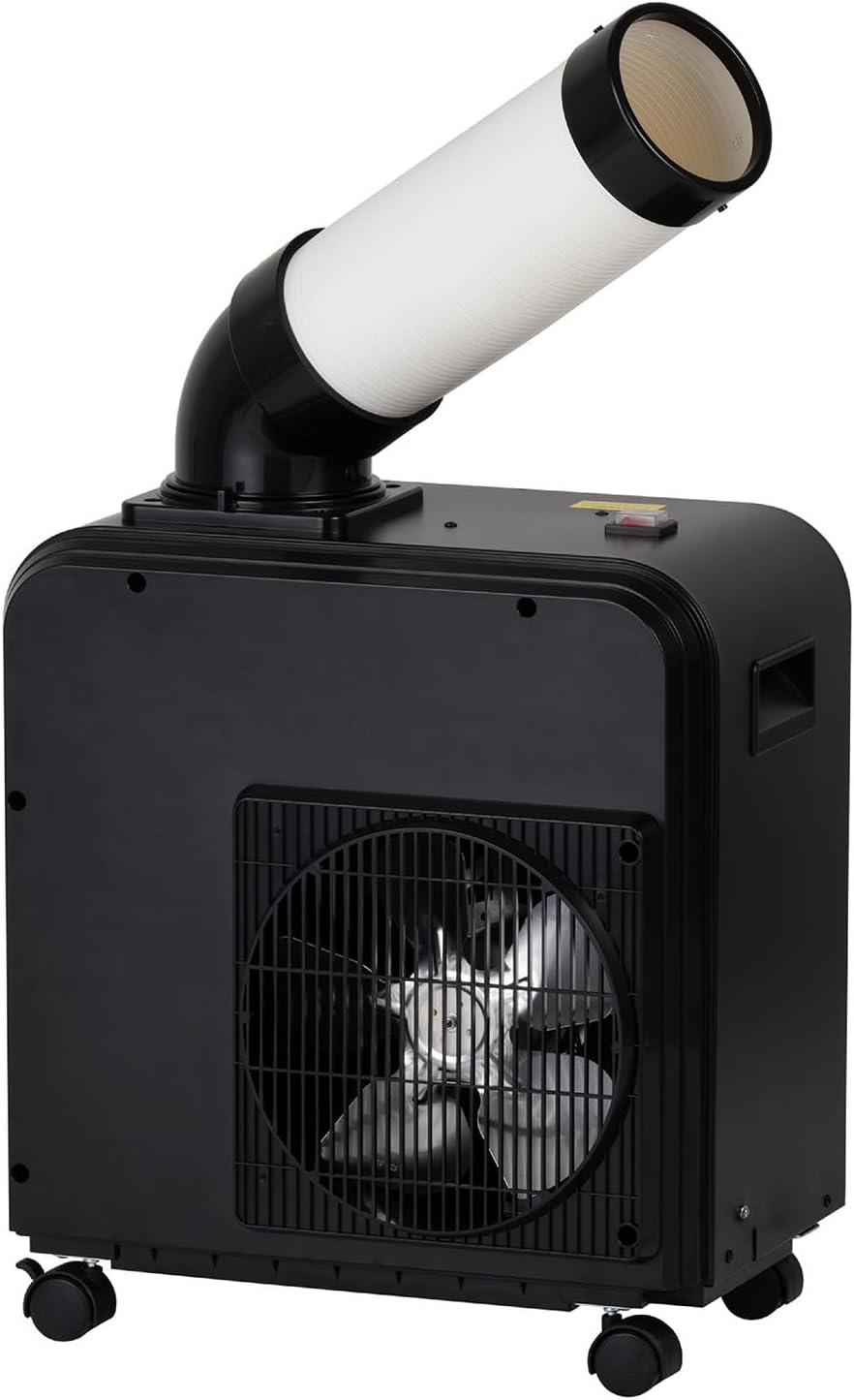 広電(KODEN) ミニスポットクーラー 業務用 工事不要 ノンドレン タンクレス設計 水捨て不要 100V 防塵スイッチ スポットエアコン 小型 簡易クーラー 取っ手・キャスター付き ブラック