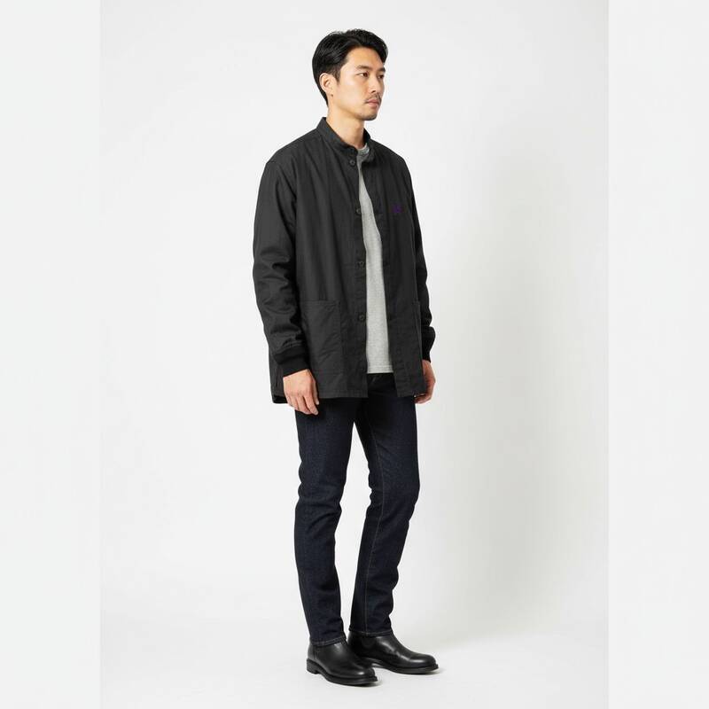 ニードルズ アミー サテンシャツ ブラック メンズ PU239 BLACK