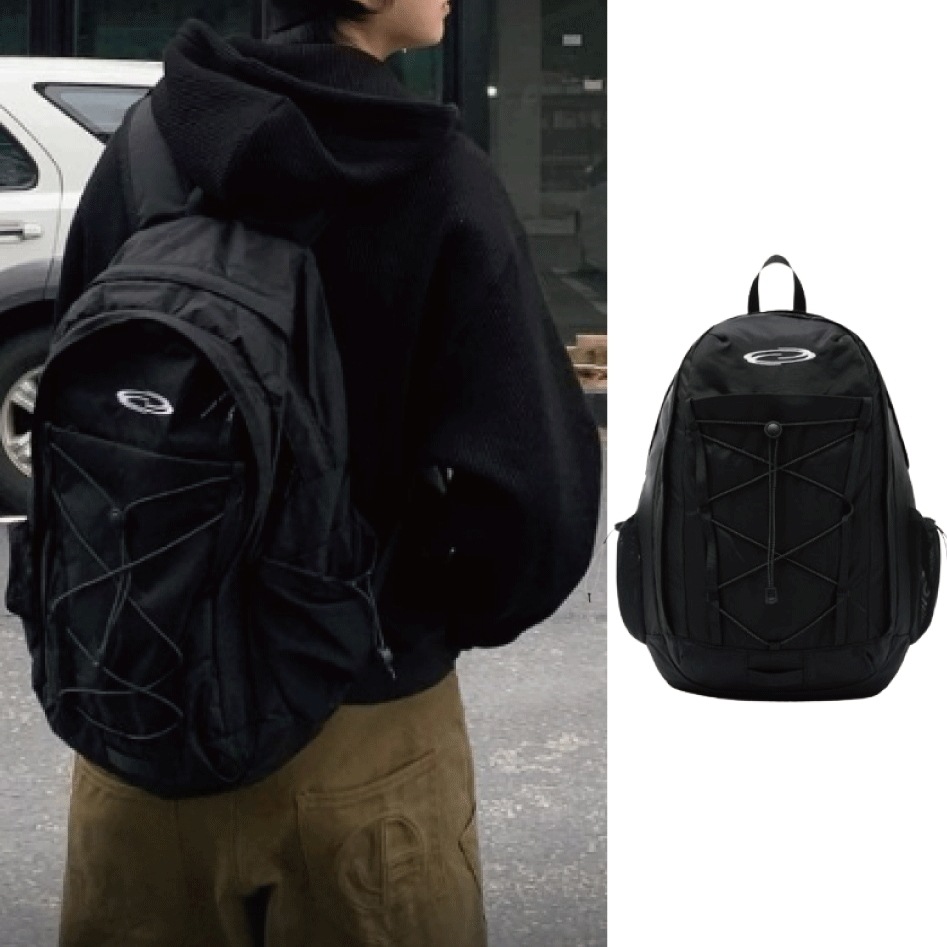 Logo String Backpack - Black