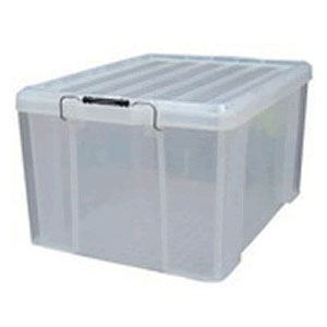 （まとめ） アイリスオーヤマ バックルコンテナ BL-45 クリア 1個入 (×2セット)