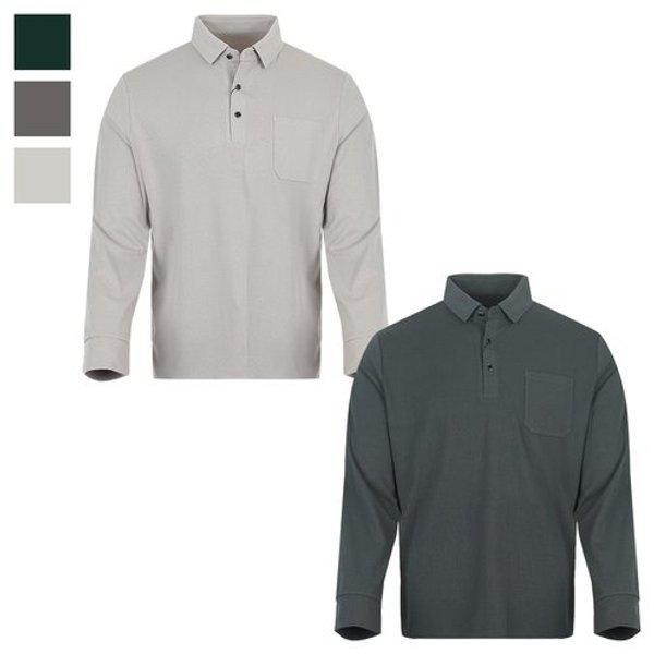 メンズソフトスパンカラーネック長袖Tシャツ BM-TSA-866