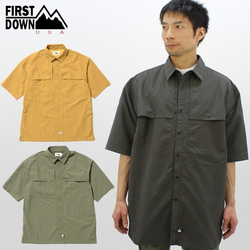 ファーストダウン リバーシャツ 半袖 RIVER SHIRTS S S Re CONHny TASLAN RIP NYLON (F491003) メンズ 半袖シャツ