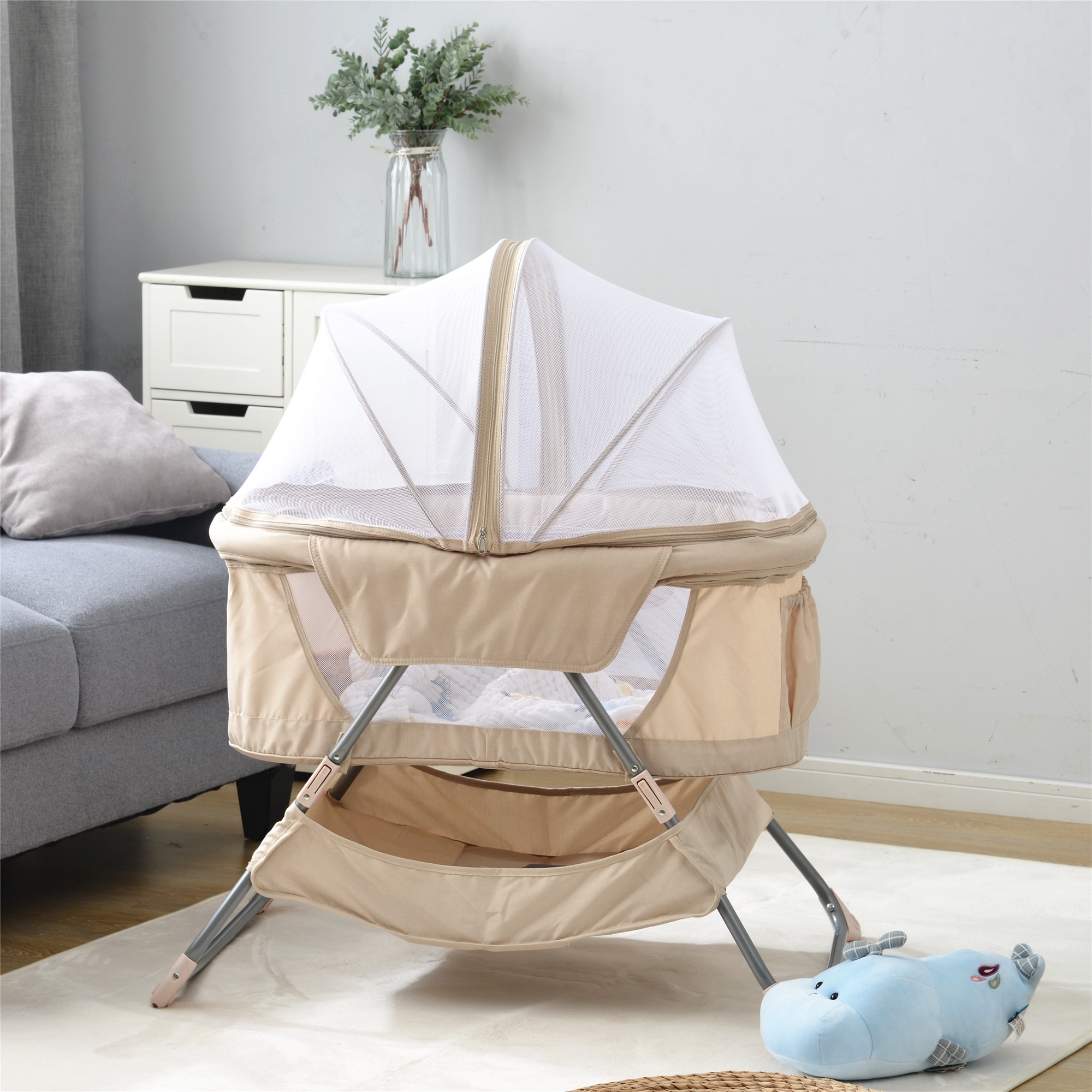 ベビーベッド 折り畳みベッド 赤ちゃん 推奨 最安値挑戦 添い寝ベッド 通気性良い 軽量 折りたたみベッ