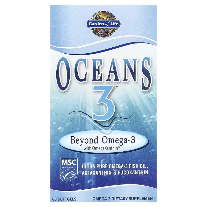 Oceans 3（オーシャンズ3） OmegaXanthin（オメガキサンチン）配合Beyond Omega-3（ビヨンドオメガ3） ソフトジェルカプセル60粒