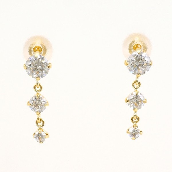 K18 18金 YG ピアス ジルコニア ジュエリー 中古 10,656円
