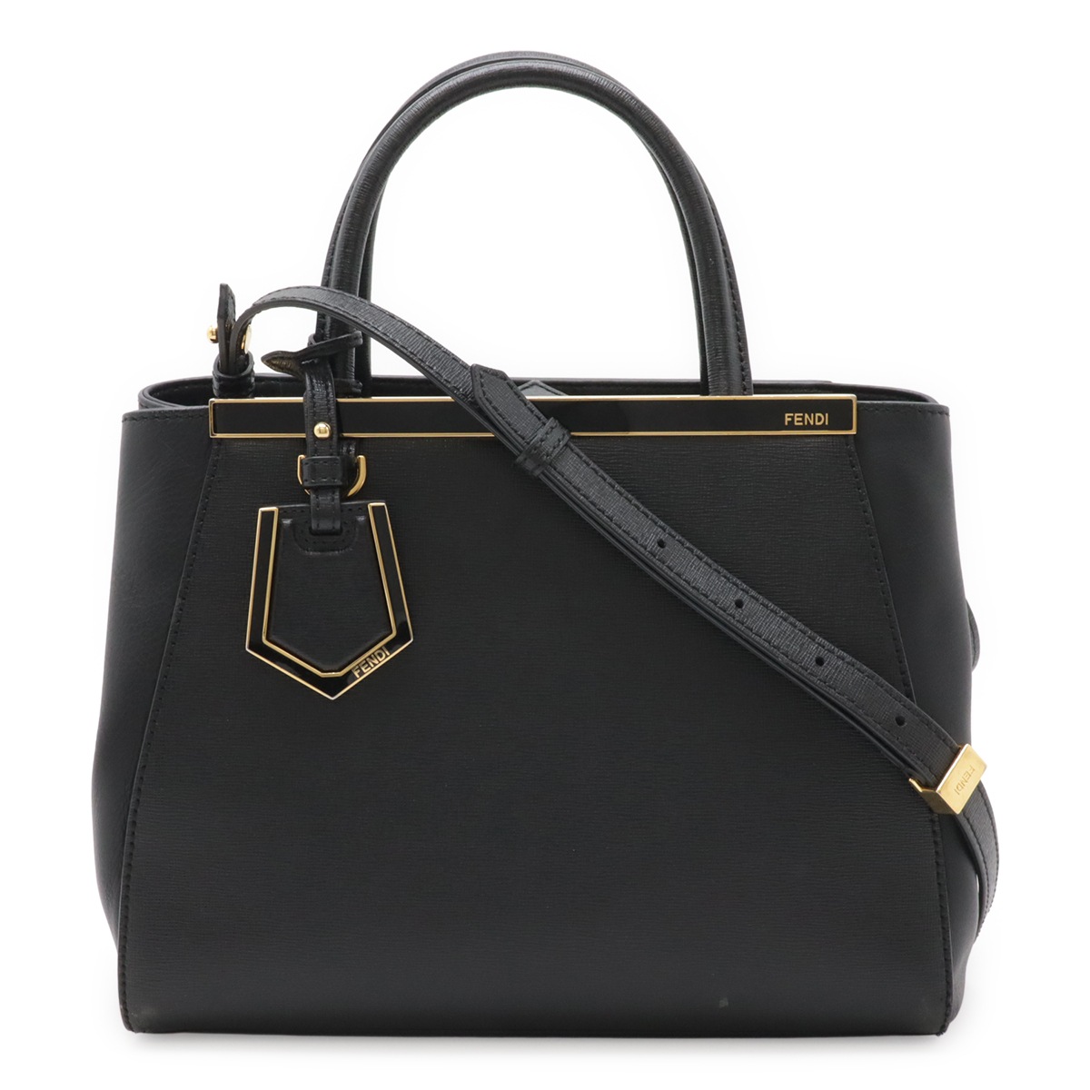 PETITE 2JOURS プチ トゥージュール ハンドバッグ トートバッグ 2WAY ショルダーバッグ レザー ブラック 黒 ゴールド金具 8BH25