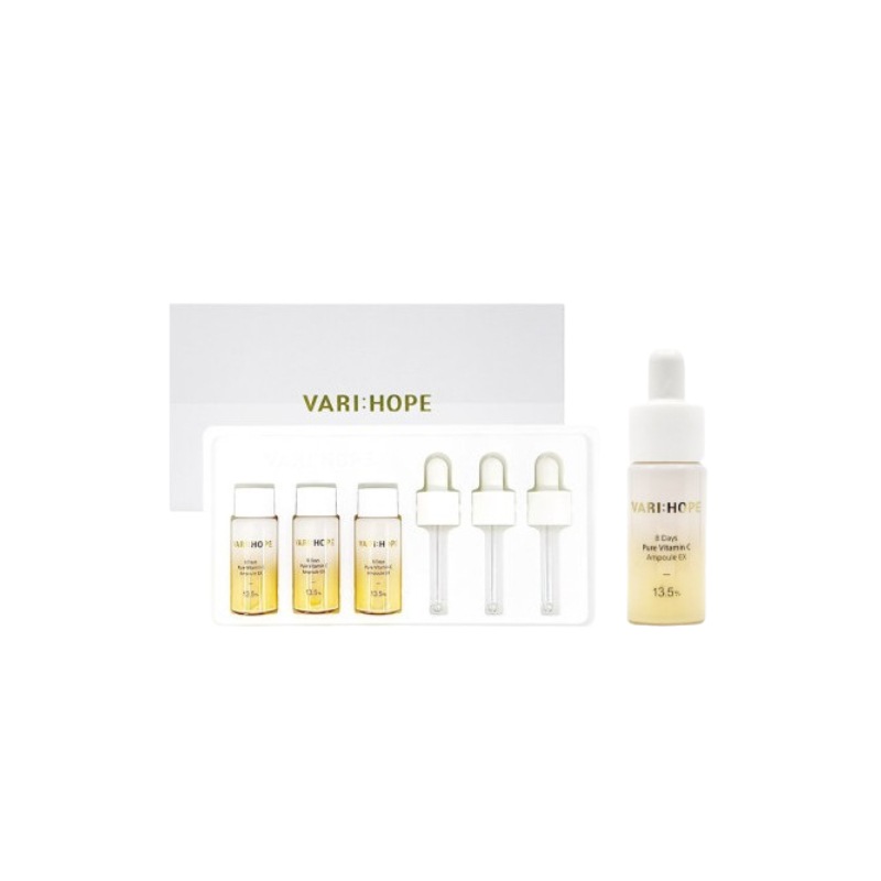 [VARIHOPE]ベリーホープエイト デイズ ピュアビタミンC アンプルエキスパート 15g*3/varihopeの使い方(昼夜関係ありませんが夜に塗ることをおすすめします)