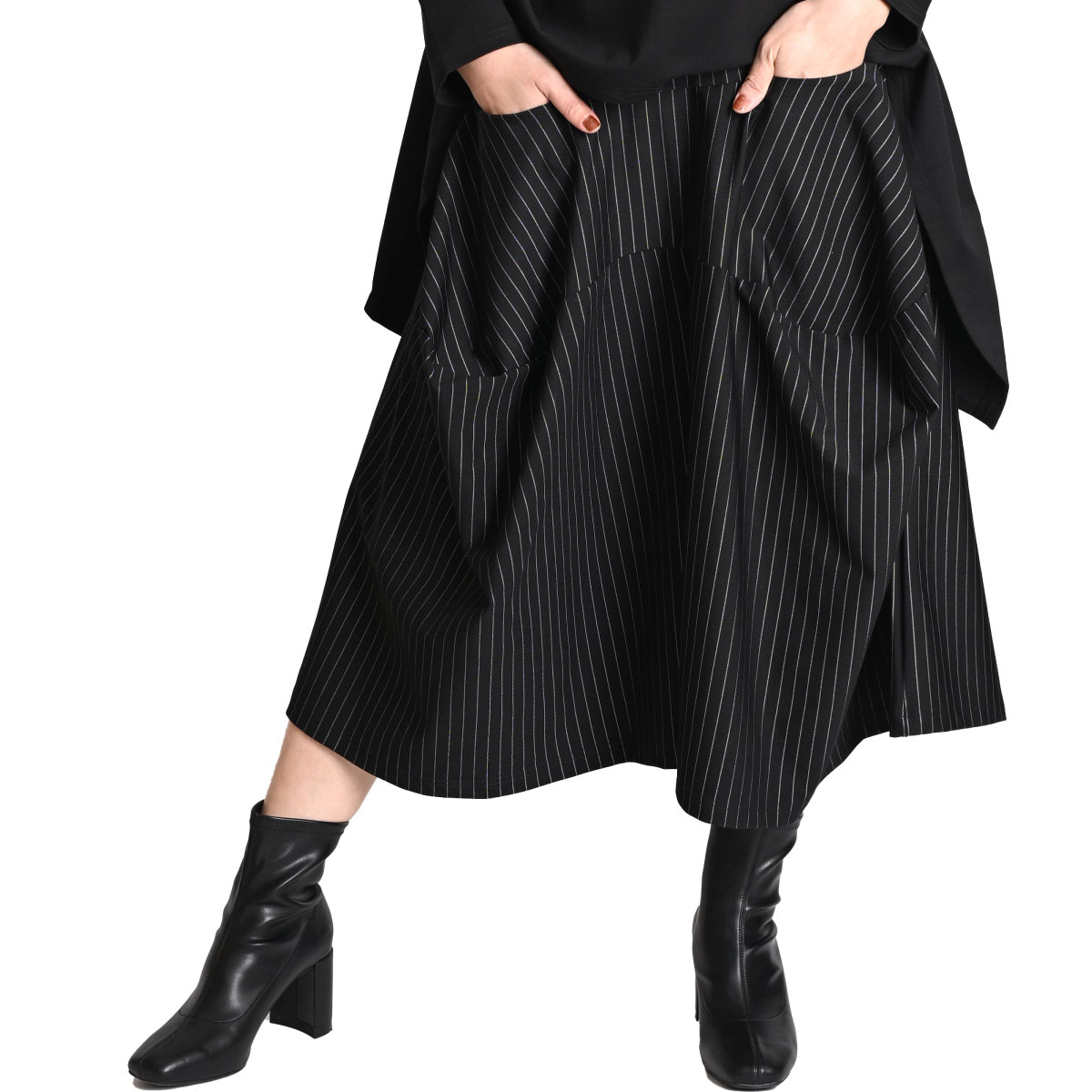 ワイドパンツ レディース ストライプ 柄 ガウチョパンツ 春 ワイド ガウチョ フレア パンツ ボトムス ウエストゴム 大きいサイズ 黒 スカーチョ スカンツ 七分丈 個性的 サルエルパンツ フレアパ