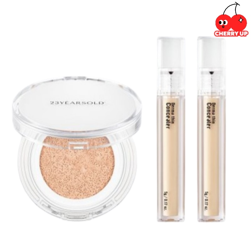 【企画セット】 ハートリーフ シンカバー クッション SPF50+ ＋ ダーマシンカバー ハートリーフ ミニコンシーラー 5g×2個カバー力 高密着 自然仕上げ ツヤ肌 敏感肌用 ノンコメドジェニック