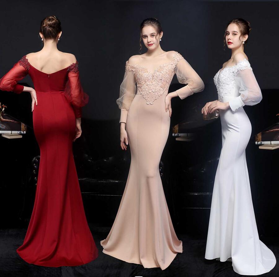 S~2XL ウェディングドレス お花嫁 パーティードレス イブニングドレス マーメイドワンピース タイトワンピース 無地 メッシュ切り替え ヒップラップ 撮影 プリンセス 着痩せ お呼ばれ 結婚式 披