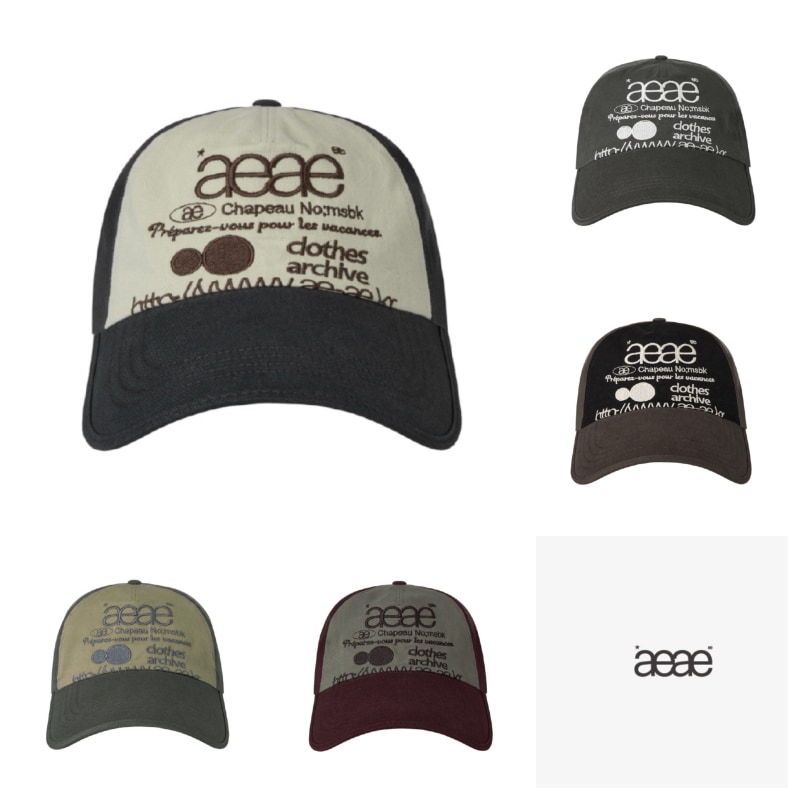 【aeae】 WEB LOGO 5 PANNEL BALL CAP : 5COLORS