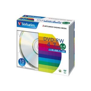 （まとめ） バーベイタム データ用DVD-RW4.7GB 4倍速 ブランドシルバー 5mmスリムケース DHW47Y10V1 1パック（10枚） 10セット