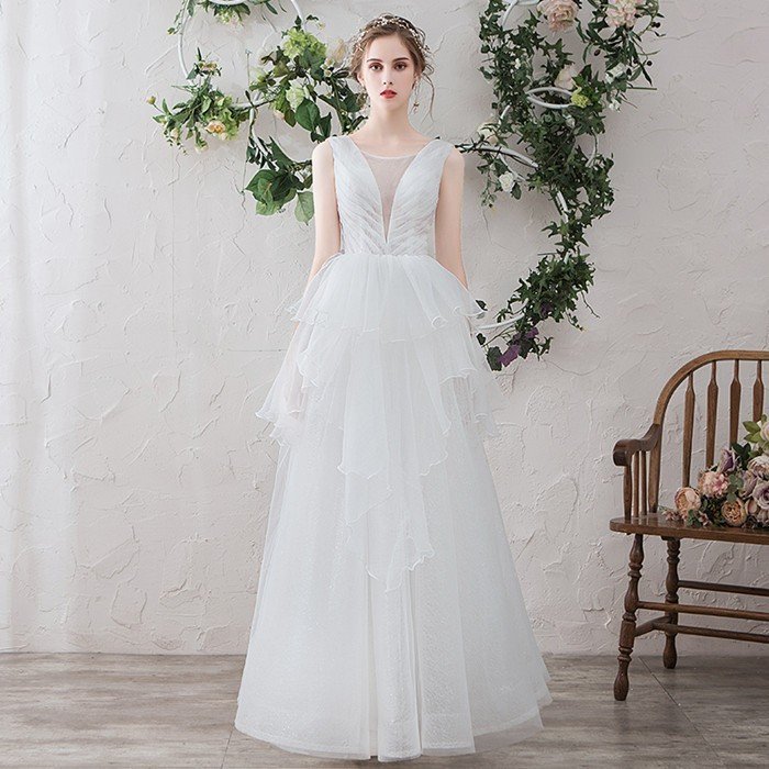 Aラインドレス ウェティグドレス ロングドレス 結婚式 パーティードレス 安い 大きいサイズ 二次会 海外挙式 花嫁 ドレス おしゃれ