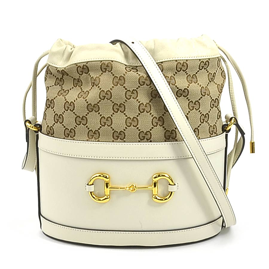 グッチ GUCCI ショルダーバッグ ホースビット レザー/GGキャンバス アイボリー レディース 602118 99946g