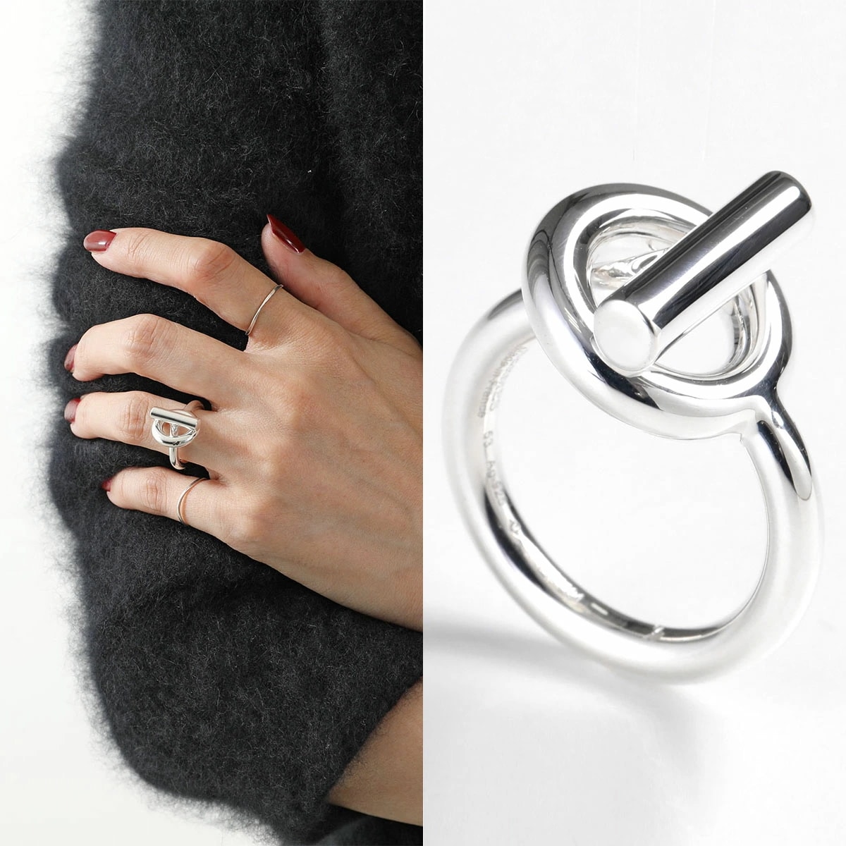 HERMES エルメス リング エシャペ Echappee MM レディース クロワゼット CROISETTE Chaine dancre シェーヌダンクル 指輪 silver925 シルバー