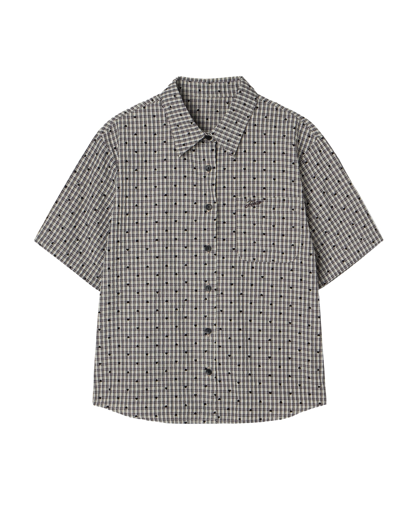 【aeae】 HEART CHECK SHIRTS : COOKIE