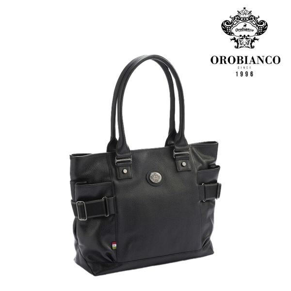 【Orobianco】92473 ムッカ トートバッグ 手持ち ビジネス 通勤 普段使い 使いやすい 大容量 カジュアル シンプル 牛革 メンズ プレゼント ギフト ブラック