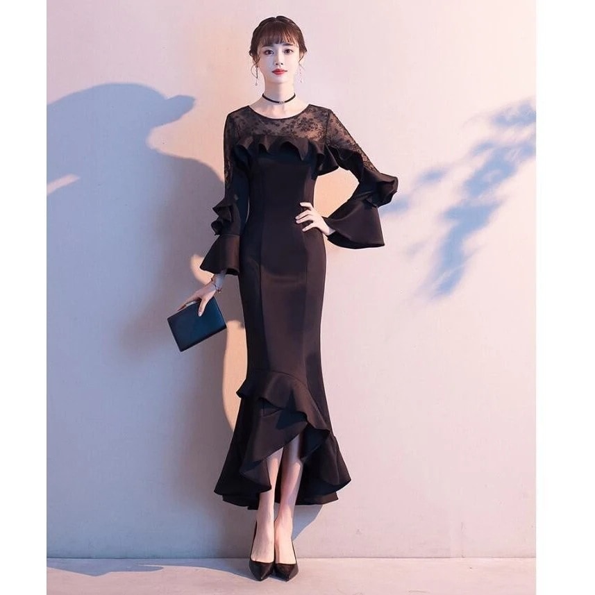 袖あり マーメイドドレス タイトワンピース ウエディングドレス ナイトドレス パーディードレス ピア 8,106円