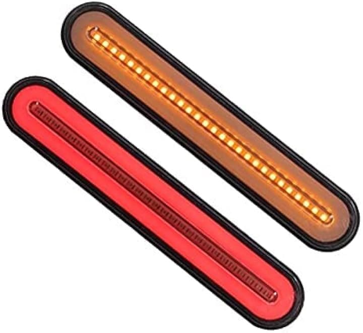 12v 24v led 2本 シーケンシャル ウインカー マーカーランプ テールランプ トラック ボート トレーラー 大型用テールランプ レンズ 2個(2個, 中)