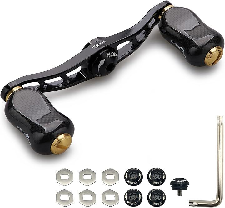 88mm リール ハンドル 21mm カーボンノブ搭載 シマノ SHIMANO ダイワ DAIWA アブ Abu 通用 ベイトリール Arch Gourd 916(ブラック＆ゴールド)