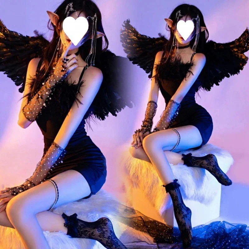 INS話題写真服ドレス新型映画館ダークテーマ衣装ファッション魔女コスプレ芸術写真撮影公演 コスチューム