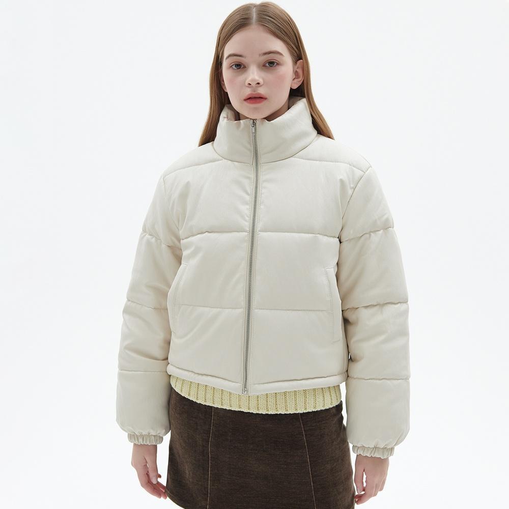 【LEFT SEOUL】 ECO LEATHER SHORT PADDING : 4COLOR