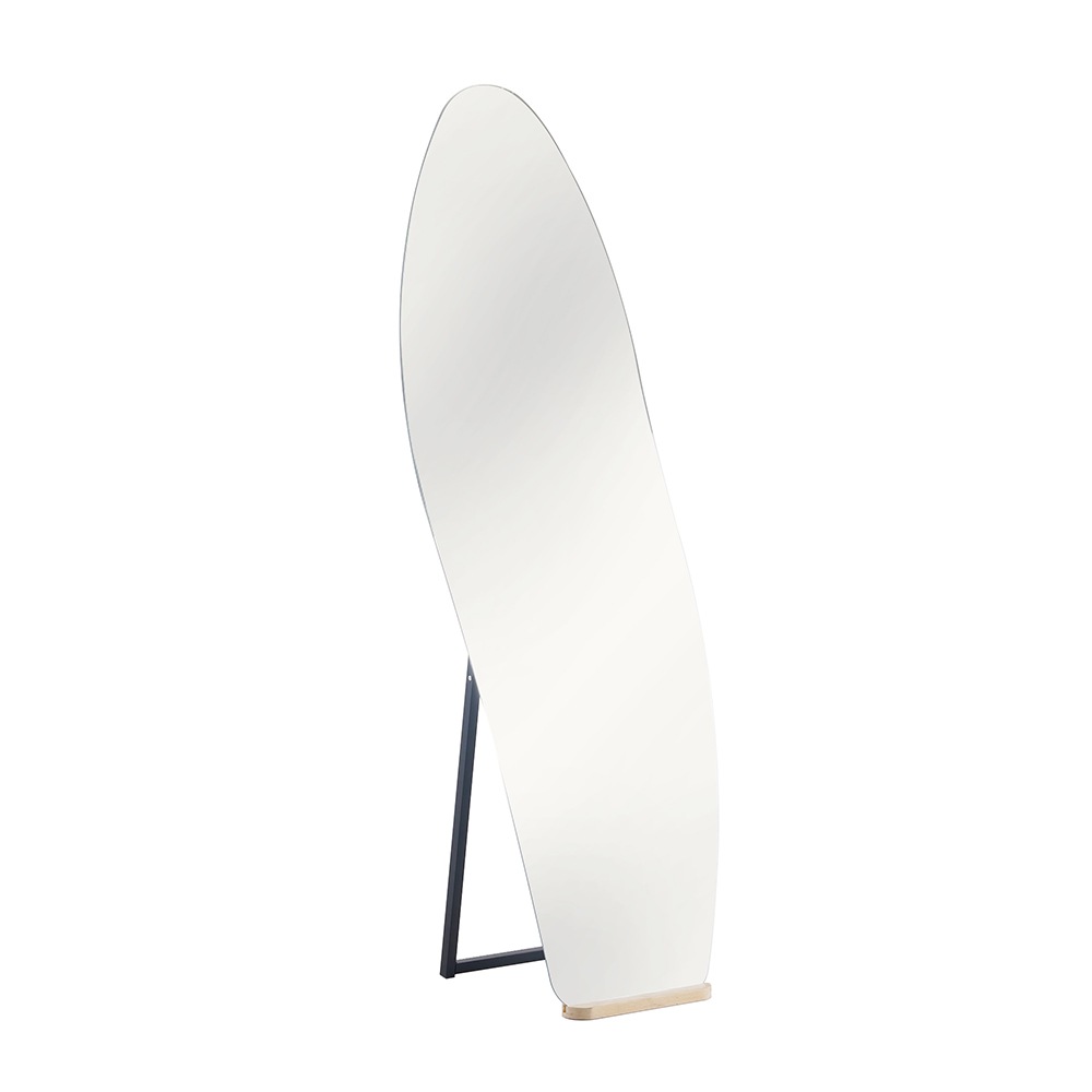 【ウェーブ形LEDなし】【45×155cm】全身鏡 ミラー 玄関 全身 姿見 おしゃれ ウェーブミラー スタンド 壁掛け 立て掛け DIY 自撮り鏡 姿見 ミラー 鏡 壁掛け鏡 全身鏡 飛散防止加工