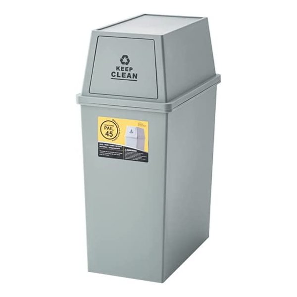 スタッキングペール45L スリム フタ付きゴミ箱 グレー W28×D45×H67 LFS-761GR