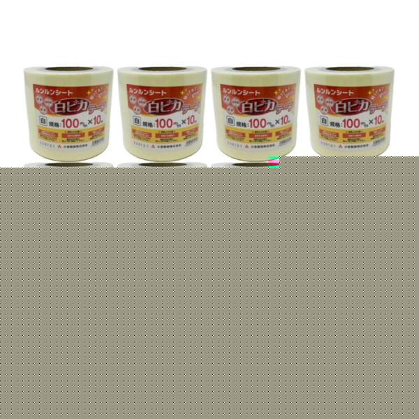 防草シート用 白ピカテープ 12巻 白色 補修テープ 100mm10m 小泉製麻 ピン穴修理 接続テープ 防草テープ 粘着テープ ホワイト 除草