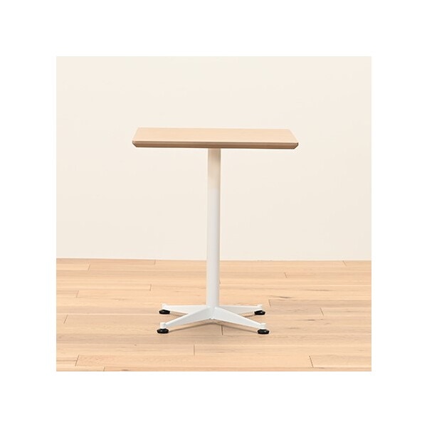 光製作所 アリカ カフェテーブル60 ウッド天板 スチール脚WH メーカー直送