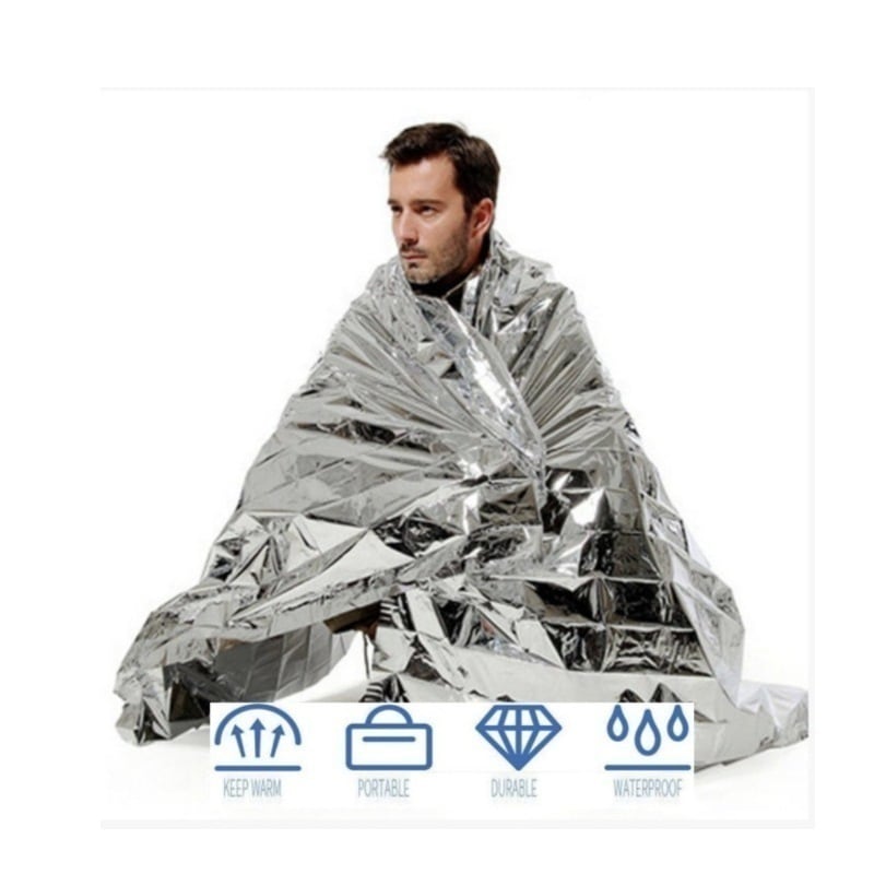 非常用 保温 銀箔毛布 L 160 x 210cmシルバー10個救急用品