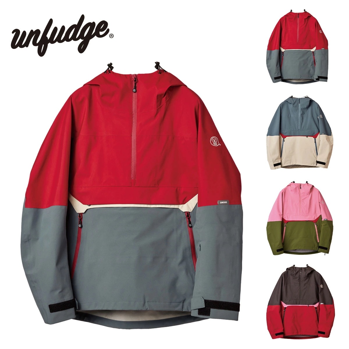 アンファッジ スノーボードウェア unfudge SMOKE ANORAK スモークアノラック メンズ レディース スノーボードジャケット スノーウェア 東レ製３レイヤー