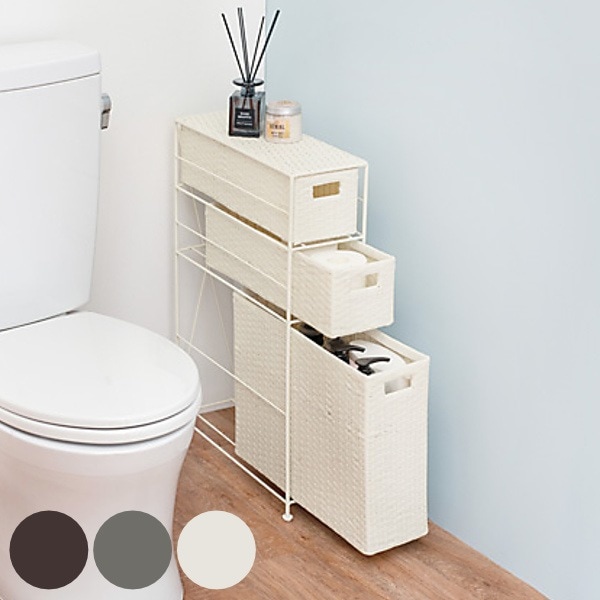 トイレ収納 トイレットペーパー 20個収納 スリム トイレ 収納 棚 ワゴン トイレットペーパーストッカー ペーパー収納 すき間収納 防水 ストッカー ラック トイレラック ラタン調 ラタン