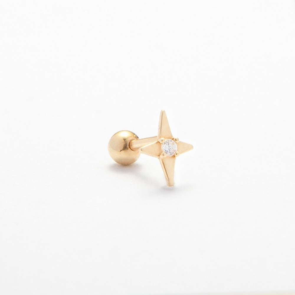 LUNNE 14k スターキュービックピアス (14k ゴールド) #W05