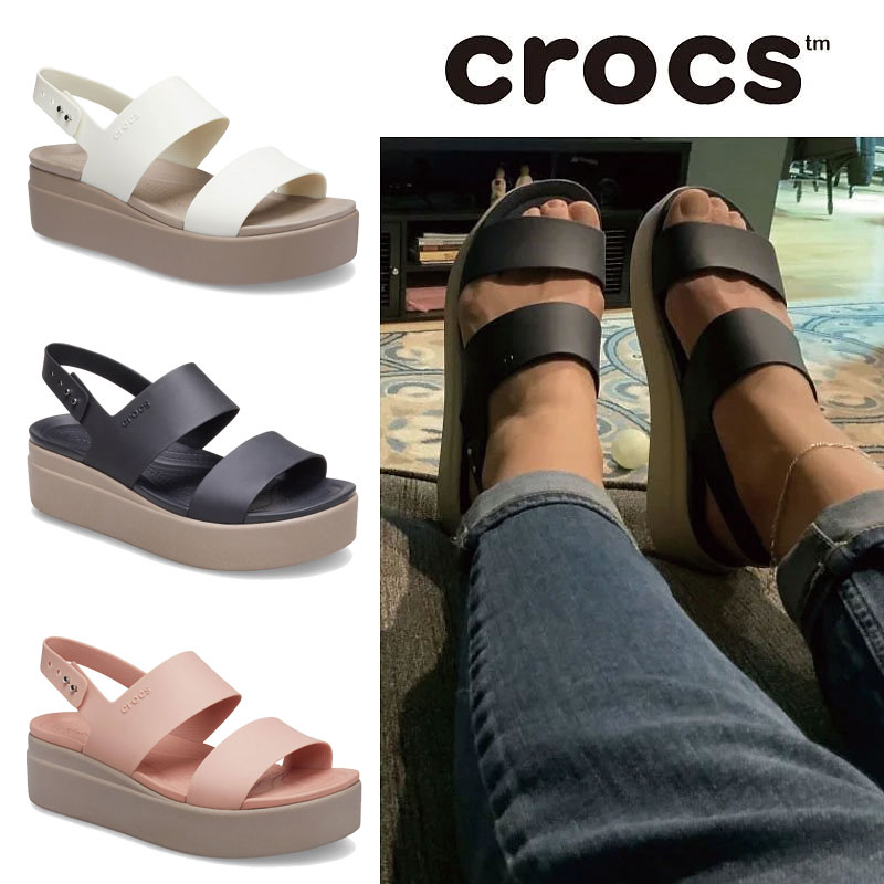 [CROCS] 206453 Crocs Brooklyn Low Wedge ウェッジソールサンダル クロックス サンダル 厚底 レディース 韓国ファッション