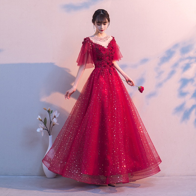 宴会で肥満女性ため大きいサイズバーガンディイブニングドレス200ポンド以上体重と花嫁が家に帰るため脂肪ドレススリムスタイル