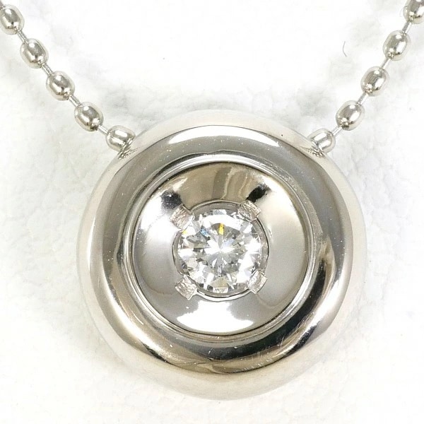 PT850 プラチナ ネックレス ダイヤ 0.07 総重量約3.5g 約40cm ジュエリー 中古