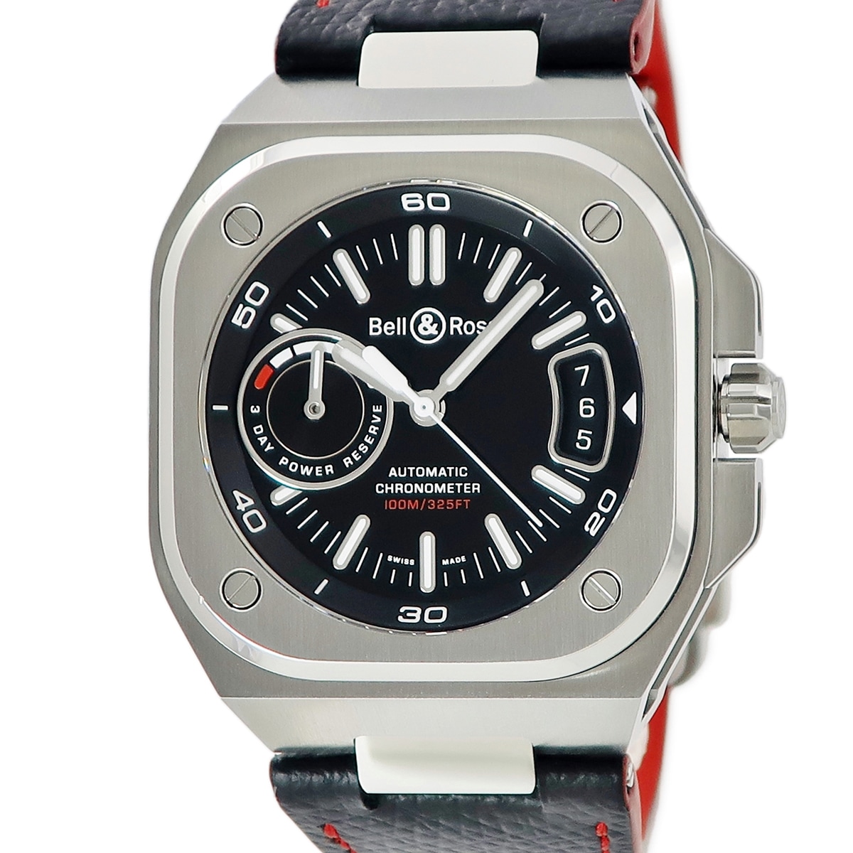 BR-X5 ブラック スティール BRX5R-BL-ST/SST 自動巻き メンズ 角型 ブラック パワーリザーブ 3年保証