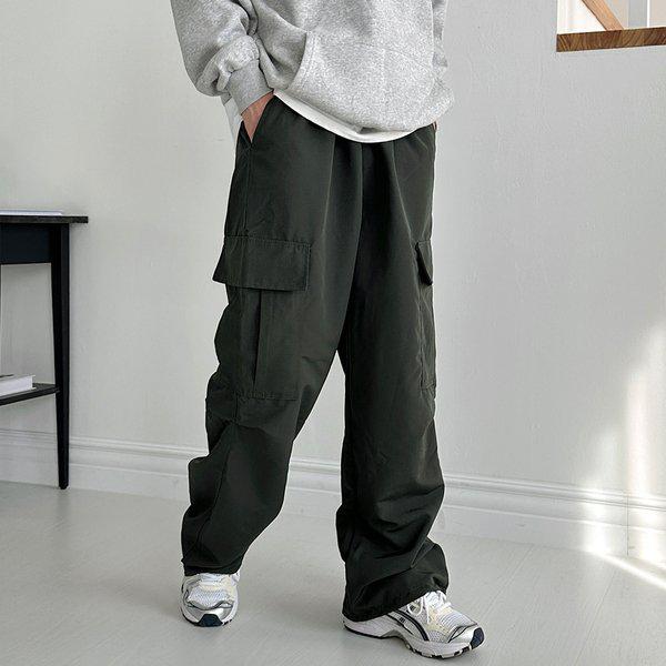 メンズ秋ポケットバンディングワイドカーゴジョガーパンツSD-PTA-SSD240933M