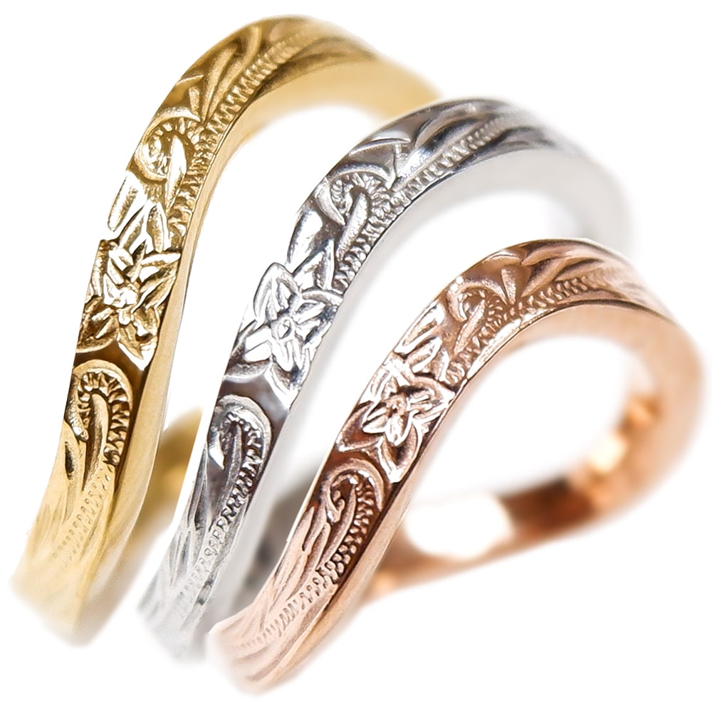 ハワイアンジュエリー リング レディース メンズ 指輪 イエローゴールド ピンクゴールド シルバー